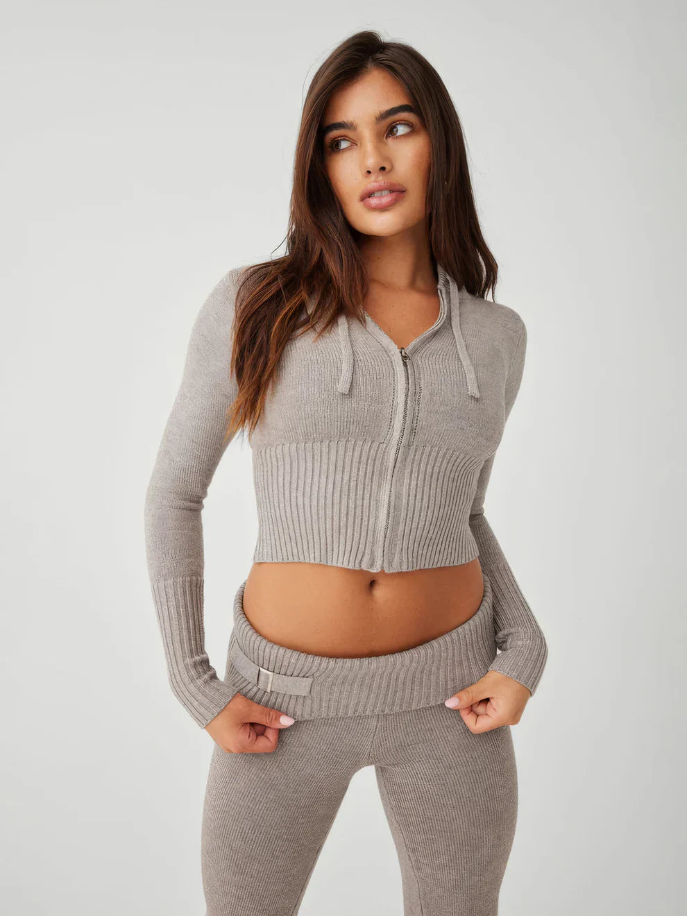 Ribbed Hoodie Set